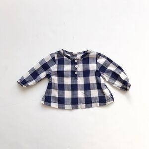 Old Navy buffalo plaid long sleeve top EUC 3-6m